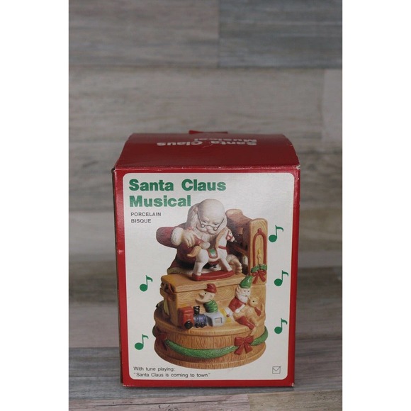 Santa Claus Musical Porcelain Bisque Santa Claus is coming to town - Picture 6 of 7